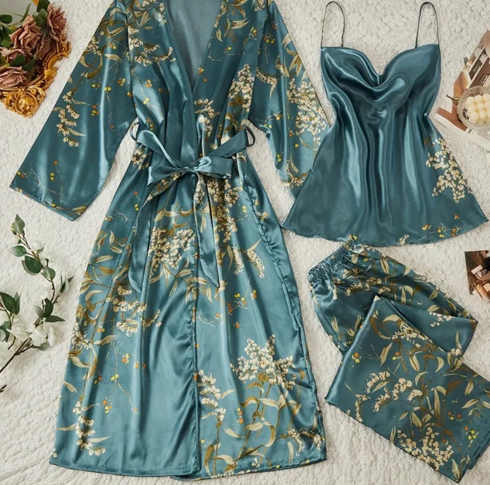 Elegant Dusty Moon Blue Pyjama Set