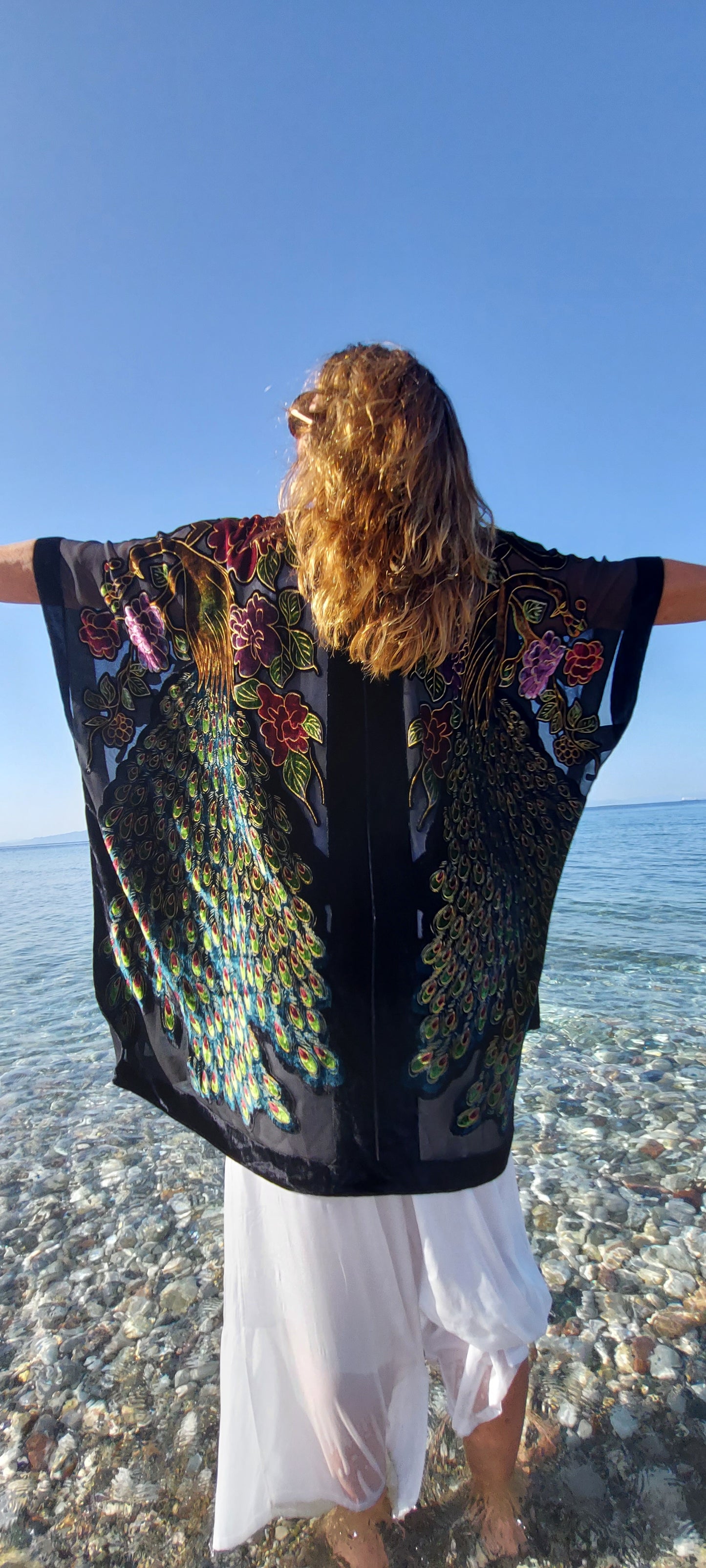 Peacock Velvet Kimono
