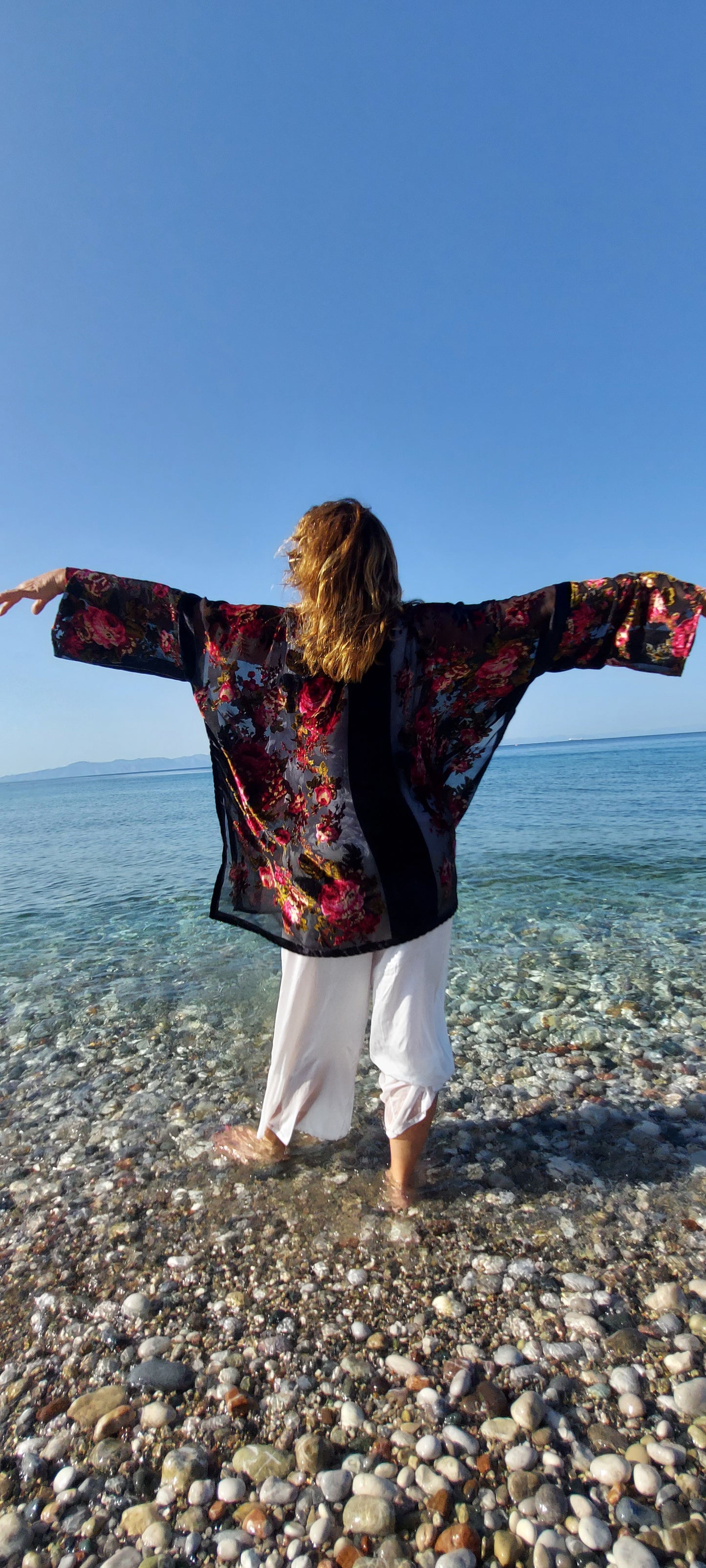 Midnight Rose Velvet Kimono