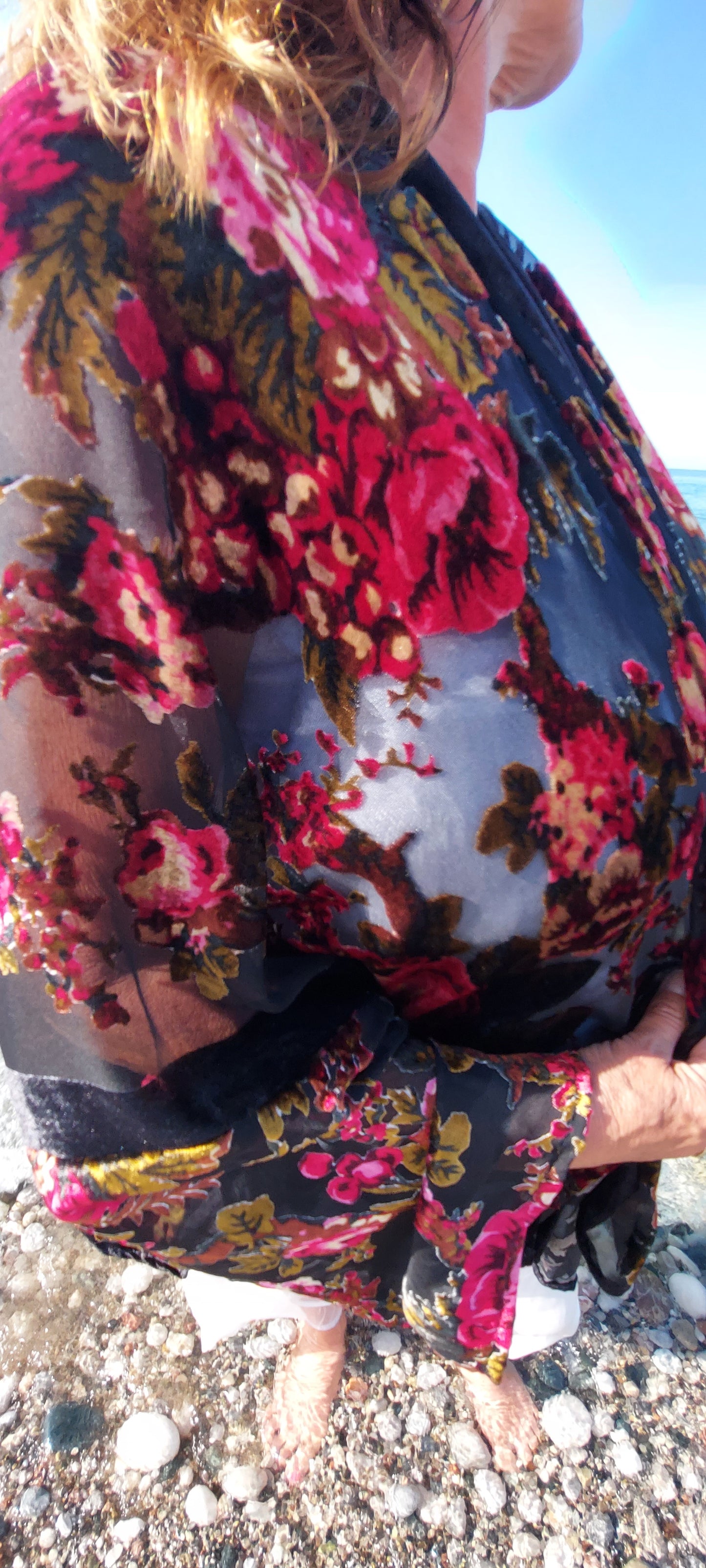 Midnight Rose Velvet Kimono
