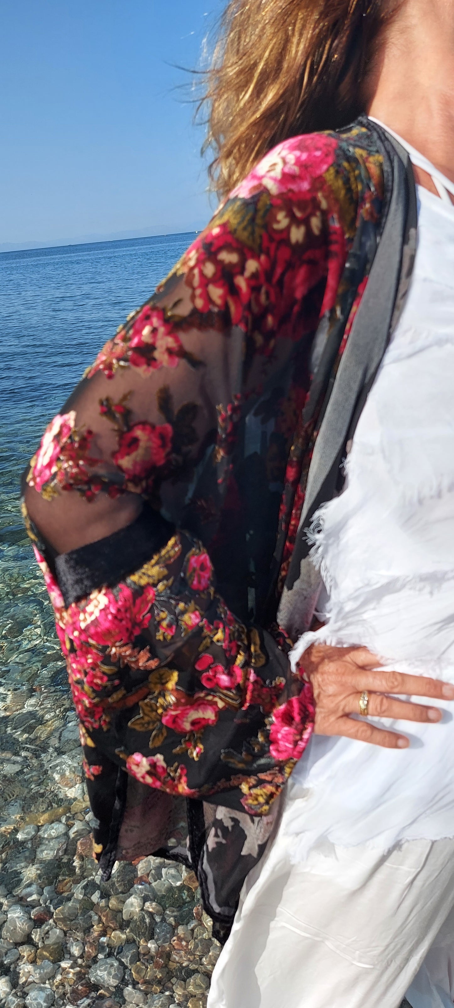 Midnight Rose Velvet Kimono