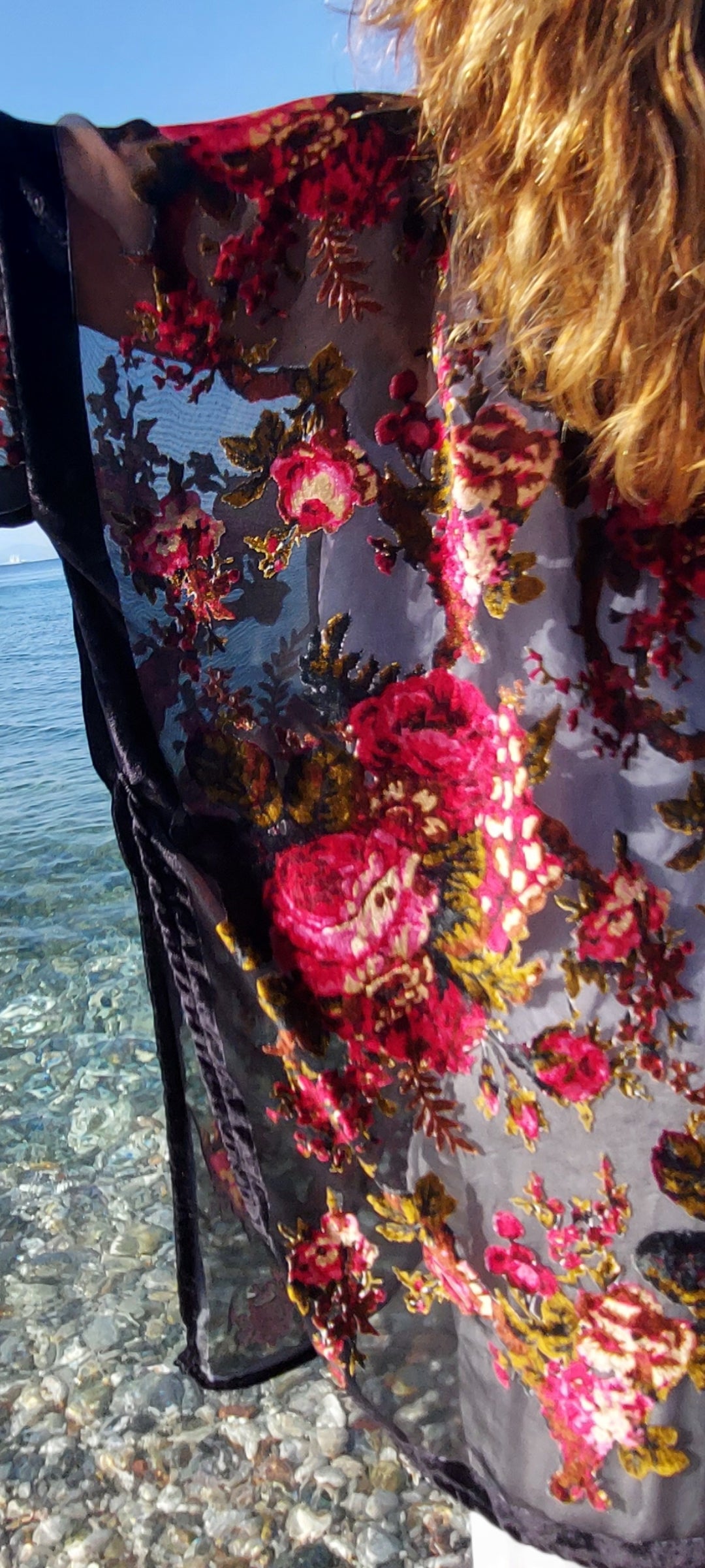 Midnight Rose Velvet Kimono