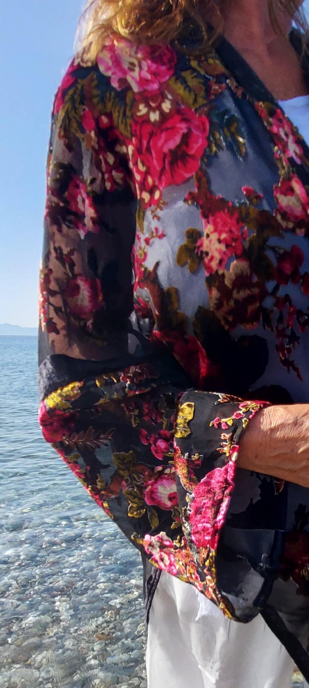 Midnight Rose Velvet Kimono