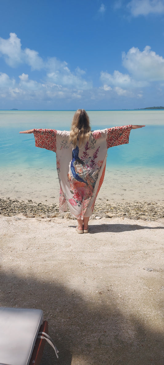 Peacock Beachwear Kimono