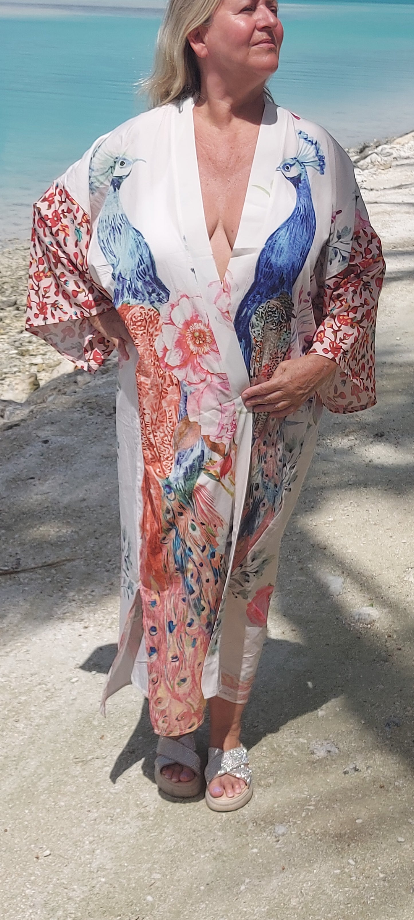 Peacock Beachwear Kimono