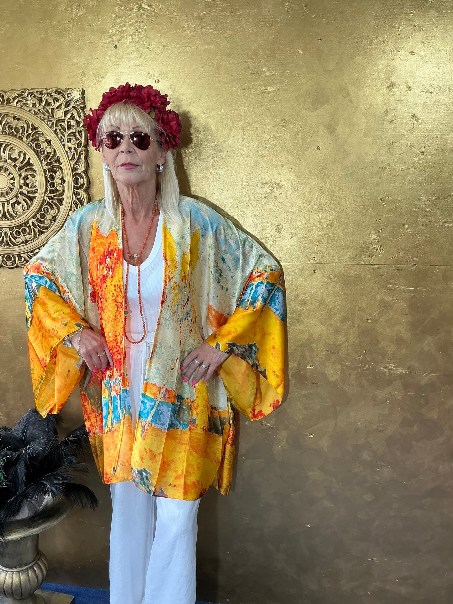 Artistic Impressionist Silk Kimono