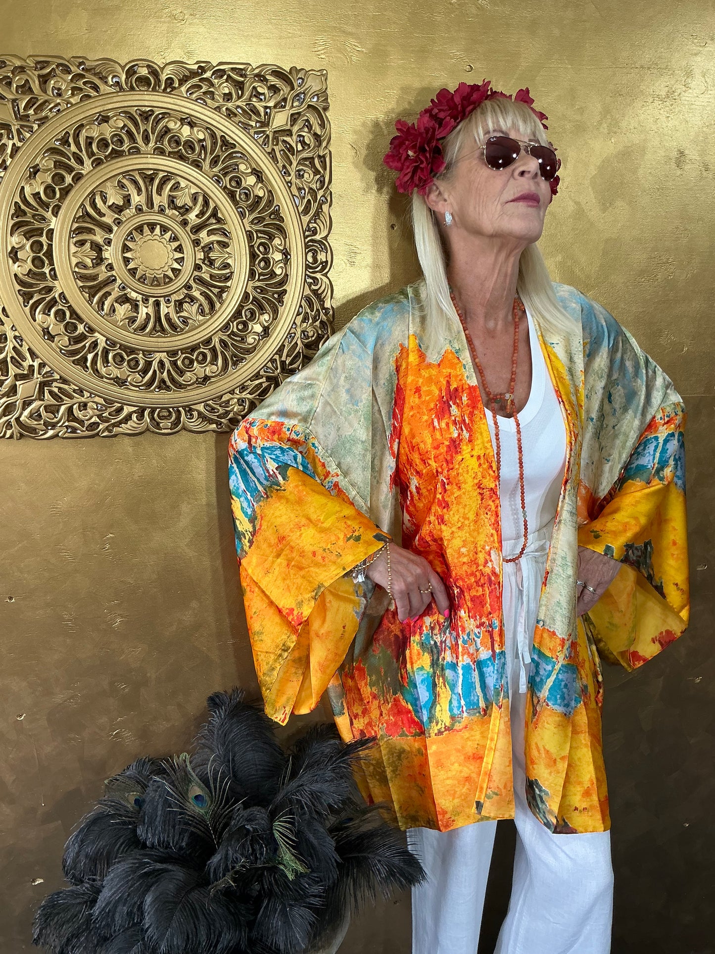 Artistic Impressionist Silk Kimono