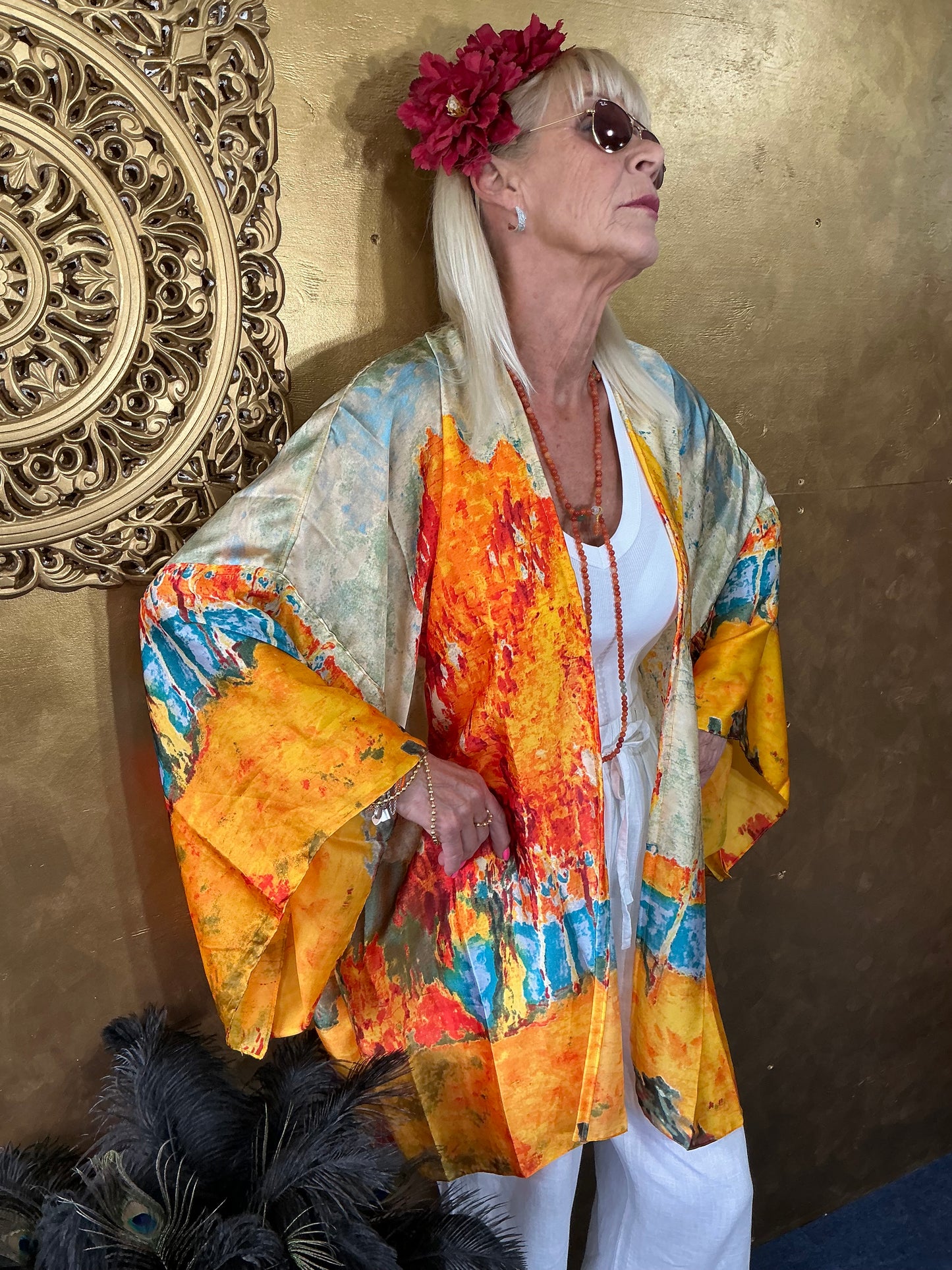 Artistic Impressionist Silk Kimono