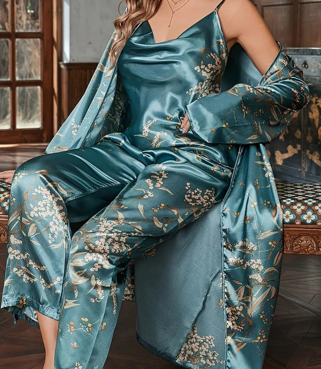 Elegant Dusty Moon Blue Pyjama Set
