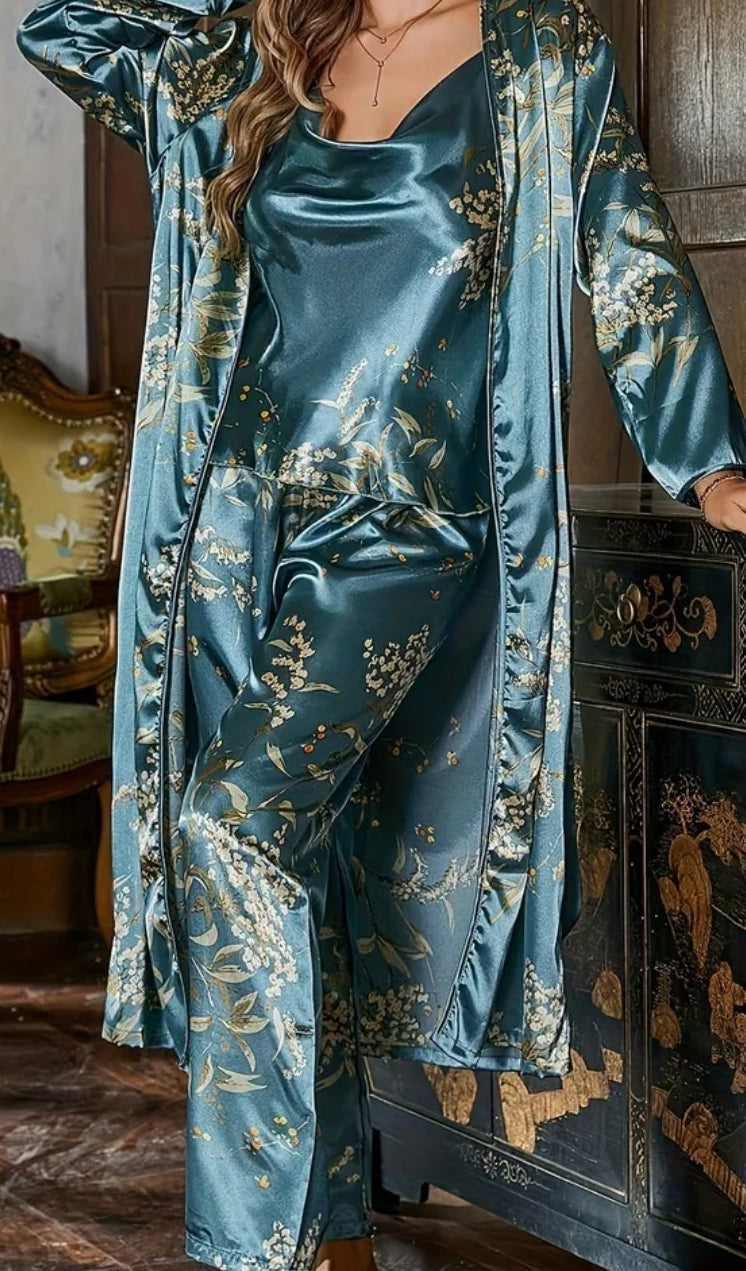 Elegant Dusty Moon Blue Pyjama Set