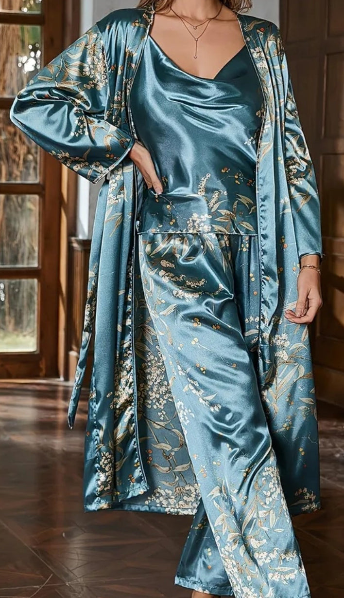 Elegant Dusty Moon Blue Pyjama Set