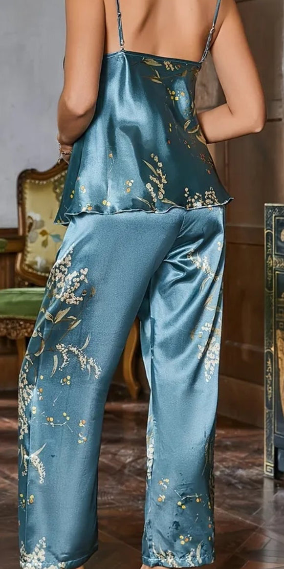 Elegant Dusty Moon Blue Pyjama Set